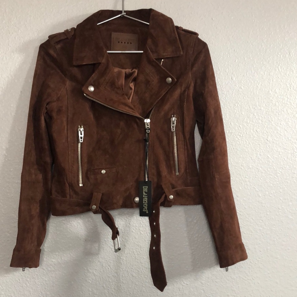 BLANKNYC Brown Suede Leather Jacket